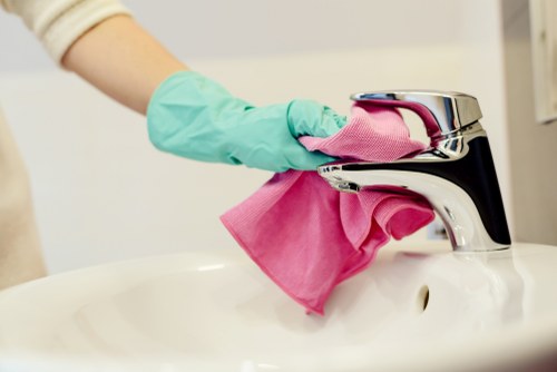 Bathroom deep cleaning in Surrey with polished fixtures and tiles